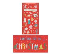 Christmas Gift Card/Money Wallet - Multipack of 4 in 2 Designs - Bright Festive Design