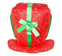 Christmas Gift Hat - Red and Green Gift Box Fancy Dress Accessory - Fun Christmas Party Costume Hat for Adults and Kids - Holiday Festive Wear