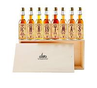 Christmas Gift | Premium Brandy Tasting Gift Set 40 ml (Pack of 8) Alc: 40% | Cognac, Armagnac, Calvados & Grappa • “Merry Christmas” Premium Festive Brandy Gift Set for Men • Christmas gifting favourite