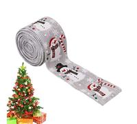 Christmas Gift Ribbon - Snowman Print on Fabric 5 Metres | For Decorating Trees, Packages, Wreaths And Balloons | Holiday Atmosphere For Home, Birthdays And Celebrations