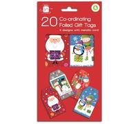 Christmas Gift Tags Contemporary Santa & Friends Let It Snow Pack 20 Co-Ordinating Foiled
