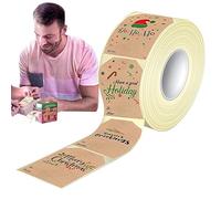 Christmas Gift Tags Made of Kraft Paper, Kraft Paper Christmas Gift Sticker Labels - Pack of 200 Brown Self-Adhesive Labels for Gifts, Sealed Gift Box Stickers for Luckxing