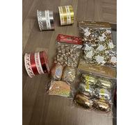 Christmas Gift Wrapping Accessories Holographic Ribbon Cop Small Confetti Bow Assrtd