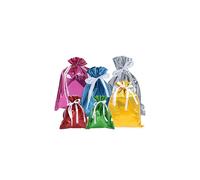 Christmas Gift Wrapping Bags, 12pcs Drawstring Gift Bags 6 Assorted Color Shimmer Wrapping Bags for Christmas Birthday Gifts Wrapping