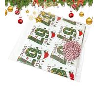 Christmas Gift Wrapping Paper, Handmade Festive Decorations 2 Pieces | Gift Wrapping Paper with Santa Claus - for Family Friends Offices Parties Boxes Jewelry Holiday Birthday Celebration Creation