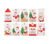 Christmas gifting Bags 10 Pack - Assorted Xmas Wrapping Bags for Small Gifts, Stocking Fillers, Cookies, Popcorn & Secret Santa Presents - Reusable Christmas Snack Gift Party (Sticker not included)