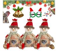 Christmas Gifts Bags Zipper Design, 3D Doll Decoration Gift Bag, Reusable Cute 3D Santa Snowman Elk Doll Bag, Christmass Candy Apple Bags, for Holiday Party Decorations (B2pcs)