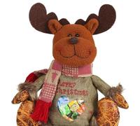 Christmas Gifts Bags Zipper Design, Fabric Christmas Candy Gift Bags, Cute 3D Snowman Doll Elk Santa Holi Xmas Reusable Bag,