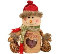 Christmas Gifts Bags Zipper Design, Fabric Christmas Candy Gift Bags, Cute 3D Snowman Xmas Holi Elk Bag, Reusable Santa Doll