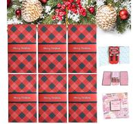Christmas Gifts Card Booklet - Wow Handmade Merry Xmas Card Booklet Holder, Pull-Out DIY Waterfall Gift Books with 4 Slots, Holiday Surprise Storage Case for Family Friend Colleague