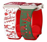 Christmas Gifts Compatible with Christmas Apple Watch Bands for Women 42mm(Series 10) 41mm 40mm 38mm, Adjustable Soft Silicone Santa Claus Snowflake for Apple Watch SE Band Series 10 9 8 7 6 5 4 3 2 1