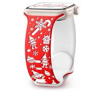 Christmas Gifts Compatible with Christmas Apple Watch Bands for Women 42mm(Series 10) 41mm 40mm 38mm, Adjustable Soft Silicone Santa Claus Snowflake for Apple Watch SE Band Series 10 9 8 7 6 5 4 3 2 1