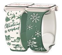 Christmas Gifts Compatible with Christmas Apple Watch Bands for Women 42mm(Series 11/10) 41mm 40mm 38mm, Adjustable Soft Silicone Santa Claus Snowflake for Apple Watch SE Band Series 11 10 9 8 7 6 5 4