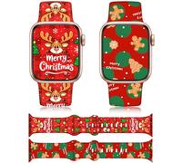 Christmas Gifts Compatible with Christmas Apple Watch Bands for Women 42mm(Series 11/10) 41mm 40mm 38mm, Adjustable Soft Silicone Santa Claus Snowflake for Apple Watch SE Band Series 11 10 9 8 7 6 5 4