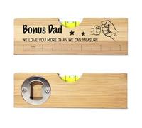 Christmas Gifts for Bonus Dad, Gifts for Stepdad Father from Daughter Son, Best Fathers Day Birthday Valentines Gift for Stepped Up Dad Daddy Wooden Spirit Level C14