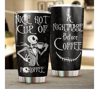 Christmas Gifts for Cartoon Lovers, Nice Hot Cup Of A Nightmare Before Coffee, Jack Nightmare Before Coffee Tumbler with Lid, Skeleton Mug, Christmas Movie Cup, Birthday Gifts for Movie Lovers