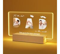 Christmas Gifts for Dad - Personalised Photo Engraved Night Lights - Birthday Gifts, Father's Day Gifts, Creative Gifts for Dads from Sons and Daughters, Original Gifts for Best Dads