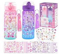 Christmas Gifts for Girls 5 6 7 8 9 10 11 Year Old, Decorate Your Own Water Bottle Kids Unicorn Gem Stickers, Birthday Gifts Presents for Girls Age 4-12, Girls Toy Craft DIY Water Bottle to School