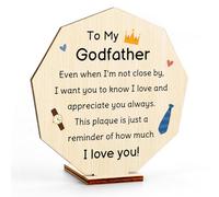 Christmas Gifts for Godfather Birthday Gift Wooden Plaque Ornament Appreciation Godfather Gifts from Godson Goddaughter Thank You Gift Christmas for Godparents Easter Thanksgiving New Year