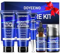 Christmas Gifts for Men, Skin Care Kit for Men Moisturizing, Anti-Aging and Anti-Wrinkles, Facial Care Routine with Cleanser, Exfoliator, Serum, Moisturizer