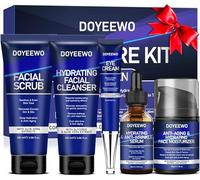 Christmas Gifts for Men, Skin Care Kit for Men Moisturizing, Anti-Aging and Anti-Wrinkles, Facial Care Routine with Cleanser, Exfoliator, Serum, Moisturizer