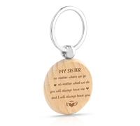 Christmas Gifts for Sister Wood Sister Keyring Sister Gifts from Sister Brother Friendship Gifts for Women Sister Birthday Gifts for Women Secret Santa Gifts for Sister Bestie Gifts for Valentines Day