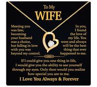 Christmas Gifts For Wife From Husband - To My Wife Necklace With Heartfelt Message And Elegant Gift Box, To My Soulmate Necklace For Women, Birthday Gifts For Wife, To My Wife Gifts From Husband, 1