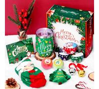 Christmas Gifts for Women 2024, Christmas Relax Bath Spa Pamper Gifts Basket Scented Candles Tumbler Set for Mom Wife Daughter Girlfriend Coworkers Friend Teacher Christmas Xmas Presents Box (Green)