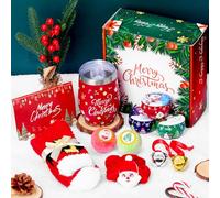 Christmas Gifts for Women 2025, Christmas Relax Bath Spa Pamper Gifts Basket Scented Candles Tumbler Set for Mom Wife Daughter Girlfriend Coworkers Friend Teacher Christmas Xmas Presents Box (Red)