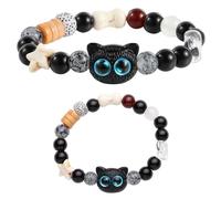 Christmas Gifts for Women Black Cat Bracelet Cat Lover Gift Cat Mom Good Luck Bracelets For Women, M, Stone, no gemstone