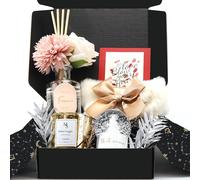 Christmas Gifts for Women Mom and Best Friends,Birthdays Gift Baskets for Women,Includes Scented Candle Reed Diffuser Fuzzy Socks Snow Globe Decor Flowers & More