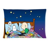 Christmas Gifts Peanuts Snoopy Rectangle One Pillow Case 20x30 (one side) Comfortable For Lovers And Friends