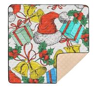 Christmas Gifts Red December Soft Padded Baby Activity Play Mat for Floor Waterproof Travel Play Mat for Babies Infants Toddlers, 50'' x 50''