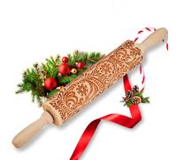 Christmas Gifts Wooden Embossed Rolling Pin for Baking, Stocking Stuffers Gifts for Women, Deep Engraved Embossing Rolling Pins with Snow Pattern Designs for Baking Cookies Stamps Roller DIY Tools