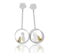 Christmas GiftsSpringlight S925 Sterling Silver Earrings Little Children with Cat Dangle Earring Handmade Jewellery Personalised Gifts, Birthday Gifts for Women, Gifts for Her.