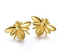 Christmas GiftsSpringlight S925 Sterling Silver Stud Earrings Sweet Honey Bee Stud Earrings Handmade Jewellery, Personalised Gifts, Birthday Gifts for Women, Gifts for Her.(Gold)