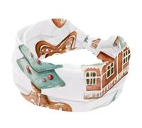 Christmas Gingerbread Cookies Collection Wide Headbands for Women, Yoga Workout Head Bands Wide Elastic Hair Bands for Washing Face Makeup