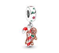 (Christmas Gingerbread dangle charm sterling silver fits pandora bracelet ) sterling silver charm for pandora bracelet 925
