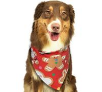 Christmas Gingerbread Dog Bandanas Adjustable Kerchief Triangle Bibs Scarf Washable Soft Pet Bandanas for Medium Large Puppy Cats Pet Costume Accessories Decoration