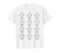 Christmas Gingerbread Friends for Colouring/Coloring in Value Graphic T-Shirt, Men, White, M