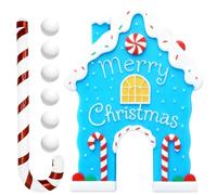 Christmas Gingerbread Golf Game Set, Portable Funny Christmas Toys, Golf Toy With Candy Cane Club & Balls, Gingerbread GolfToy, Holiday Party Game For Kids & Adults, Home Decoration, Party Carnival