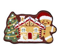 Christmas Gingerbread House Bath Mat 20x32 Inch, Winter Soft and Absorbent Tufted Xmas Tree Bathroom Rug Non Slip Washable, Christmas Bathroom Decor Rug Holiday Decorations