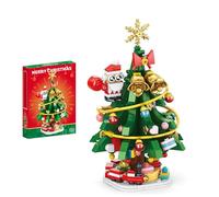Christmas Gingerbread House Courtyard Mini Building Set, Christmas Building Blocks Gift Set, Christmas Village Building Block Toy, Festive Gift Box for Christmas Decor and Holiday Play(372PCS)