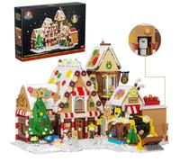 Christmas Gingerbread House Factory Building Set - Electric Motorized DIY Candy Construction Kit with Rotating Tree & Conveyor Belt, Unique Xmas Decorative Gifts for Adults Boys Girls 12+ (1840PCS)