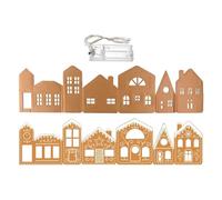 Christmas Gingerbread House Light Up Decoration, DIY Foldable Gingerbread House Cardboard Set With LED String Lights, Multifunctional Desk Ornament For Xmas Holiday Village Bedroom Living Room Decor