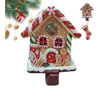 Christmas Gingerbread House Stocking Holder, Cute Stocking Rack for Mantle Decoration, Resin Multicolor Assorted Stand Holiday Decoration for Pendant Lights Wreaths