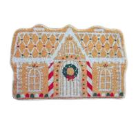 Christmas Gingerbread House Welcome Mat, 60x40cm Non-Slip Room Gingerbread House Doormat, Fun Ginger Bread House Welcome Door Mat Christmas Decoration for Porch Kitchen Bathroom
