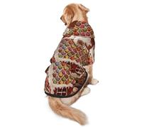 Christmas Gingerbread Like Village House Print Dog Hoodie For Medium To Large Dogs, Warm, Soft, Breathable Sweatshirt, Easy To Wear Jumper For Winter And Fall, Pet Coat Pullover