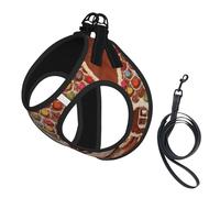 Christmas Gingerbread Like Village House Print Harness Leash Set For Cats And Dogs, Reflective Adjustable, Soft Breathable Mesh Vest With Escape-Proof Lead, For Small Pets And Kitten Puppies