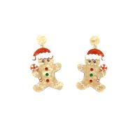 Christmas Gingerbread Man Acrylic Earrings Funny Cute Cartoon Resin Christmas Hat Candy Cane Glitter Sequin Lightweight Dangle Drop Earrings for Women Xmas Party Holiday Fashion Jewelry Gifts, L